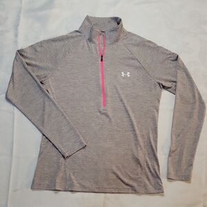 Under Armour Heather Gray Pullover with Pink Accent